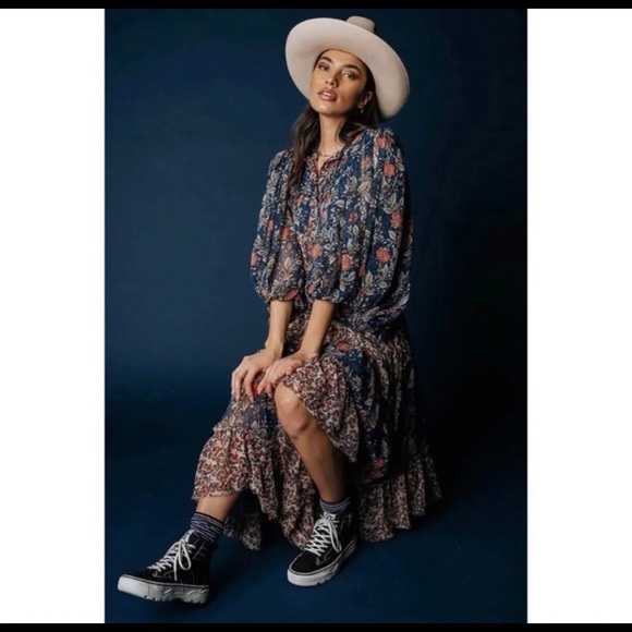 Free People Estelle Chiffon Maxi Dress XS - Picture 7 of 9